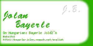 jolan bayerle business card